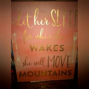 Pink and gold canvas wall art